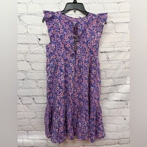 Emerson Fry Purple Floral Tie-Back Maxi Dress